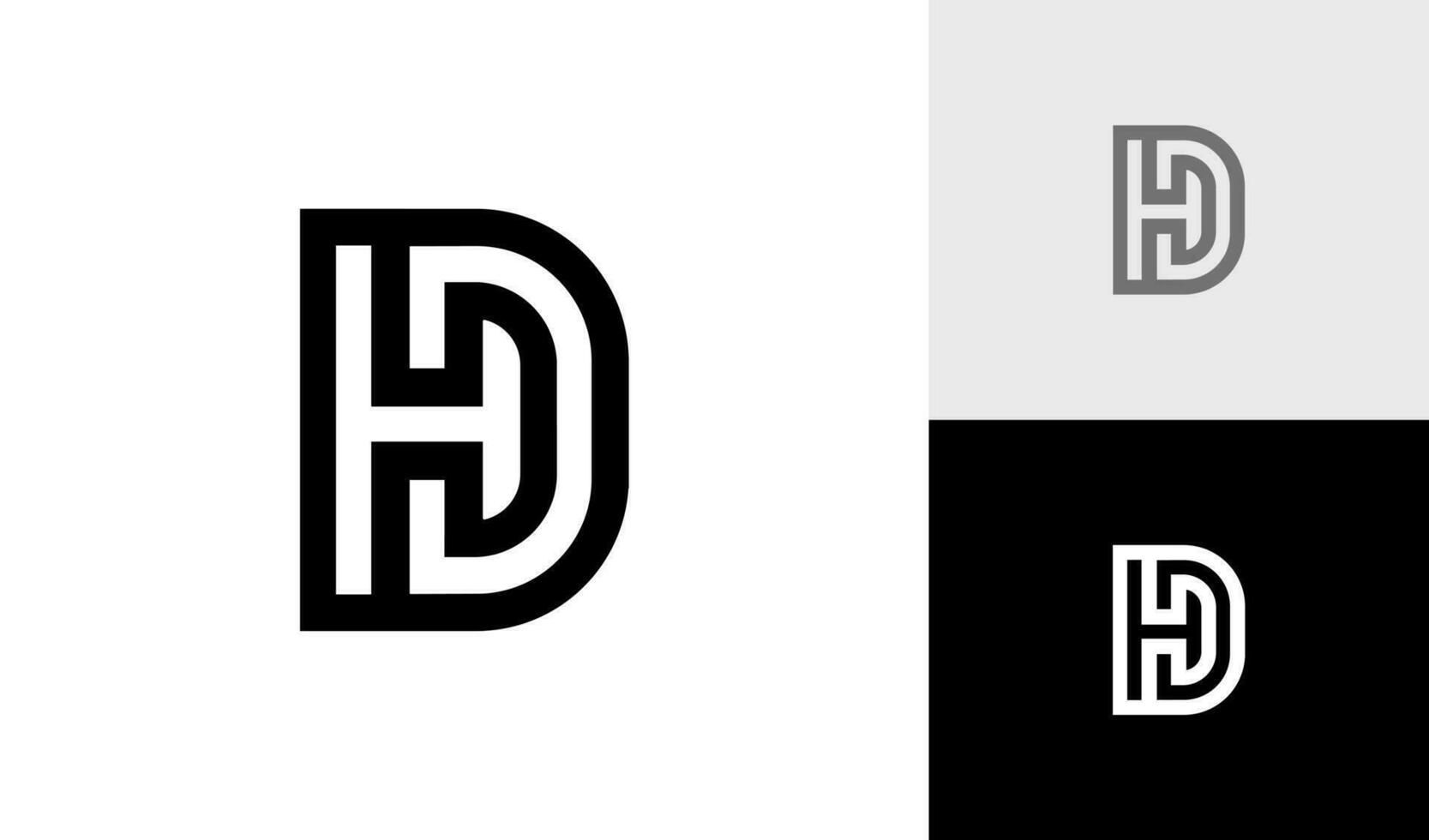 Letter DH initial monogram logo design vector