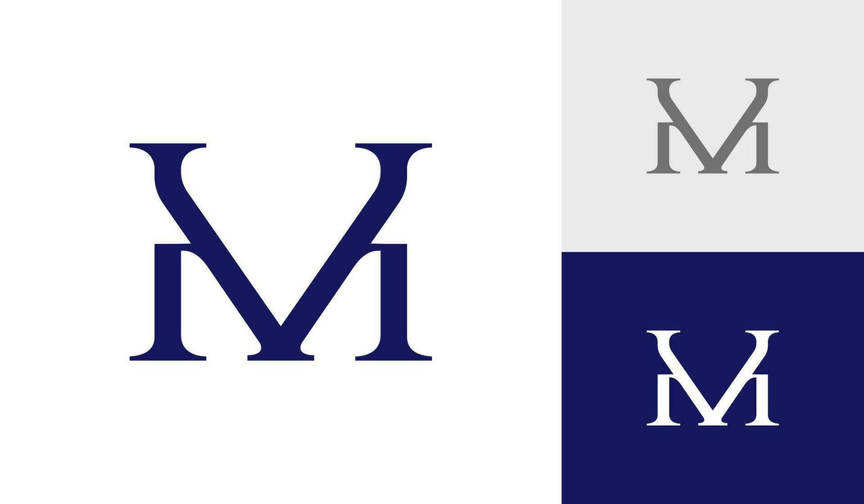Letter MV initial monogram logo design vector