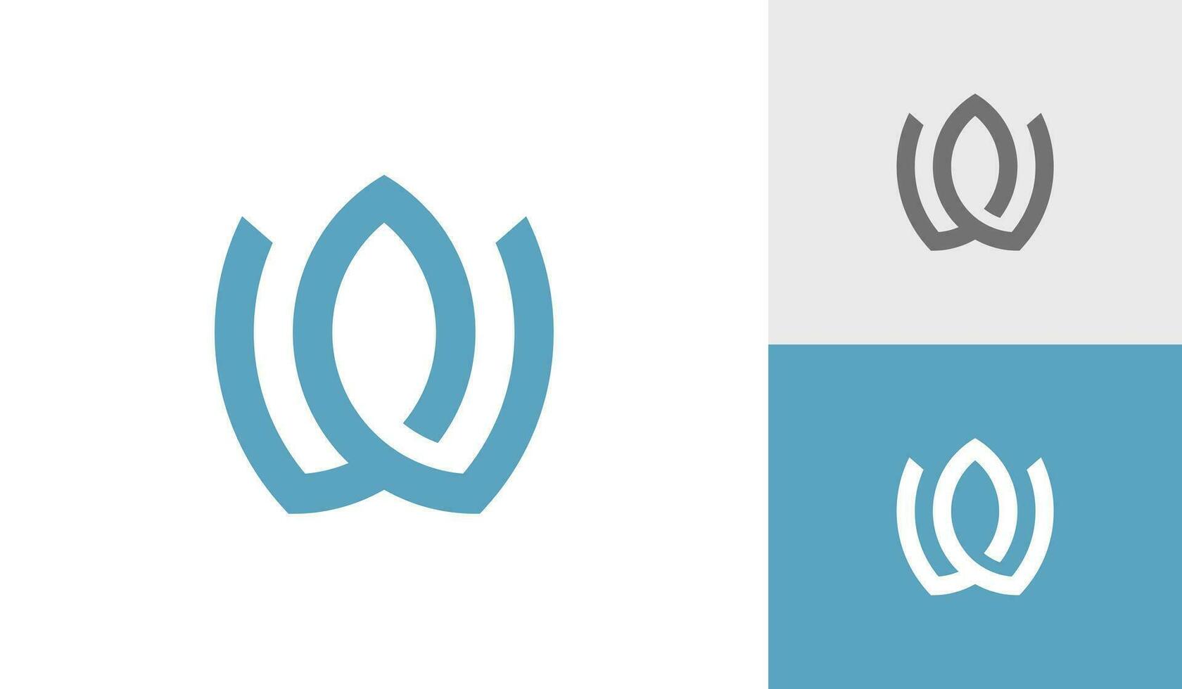 letra w inicial monograma con flor forma logo diseño vector