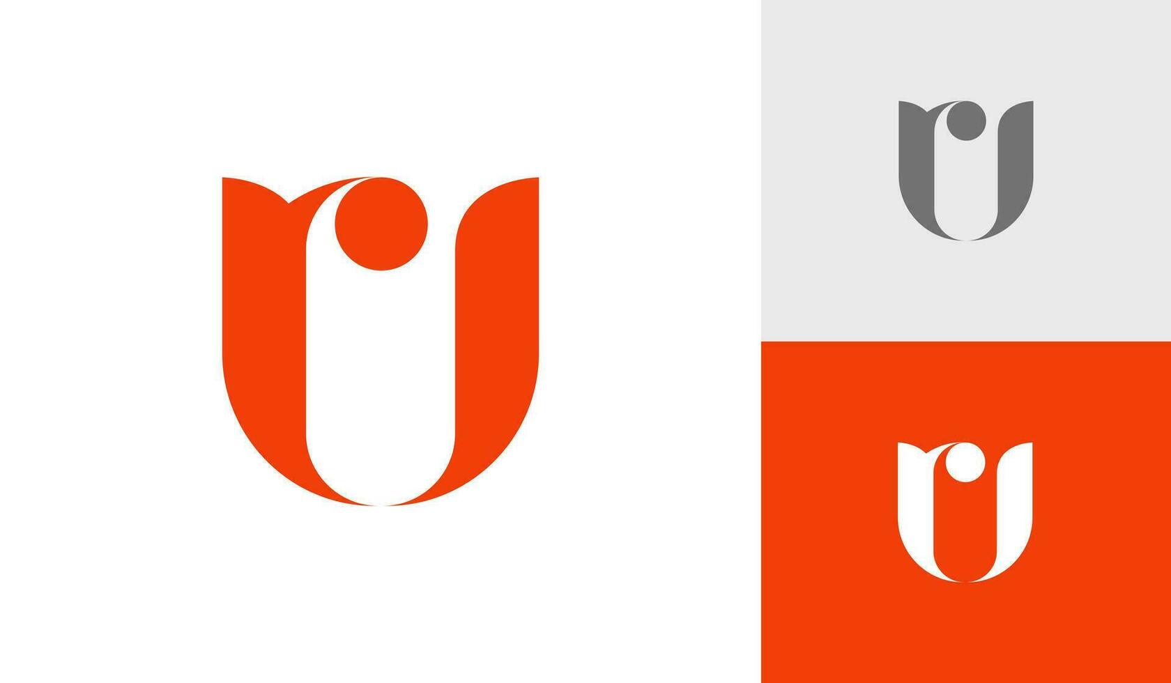 letra ru o tu inicial monograma con contento humano logo diseño vector