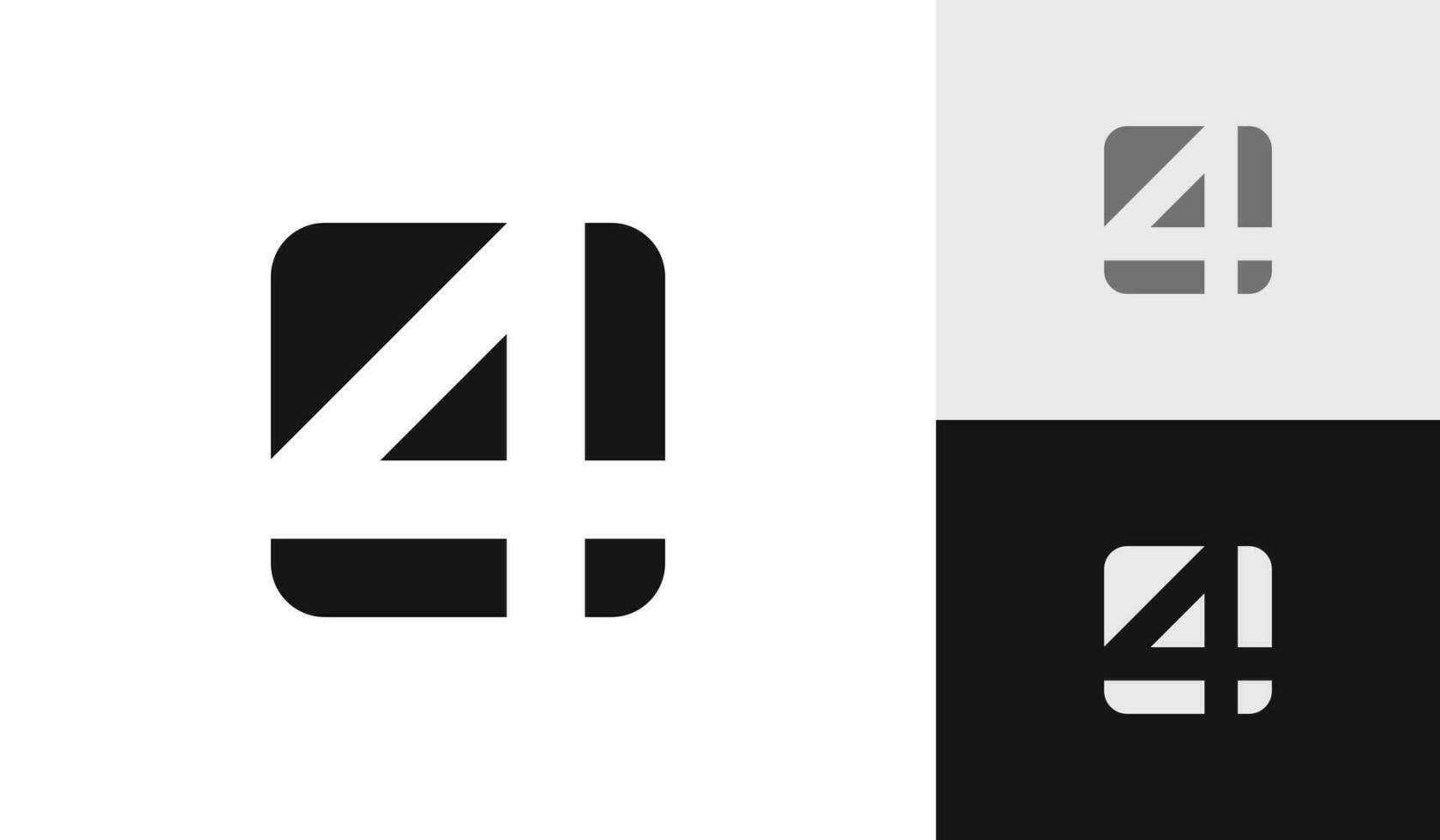 Letter 4 icon logo design vector