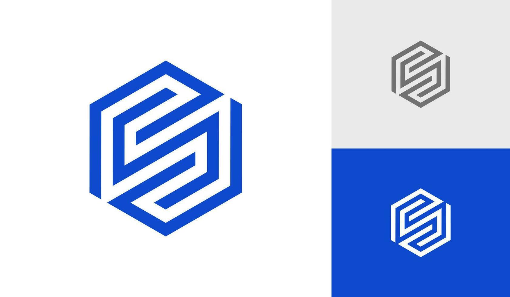 Letter S initial hexagon monogram logo design vector