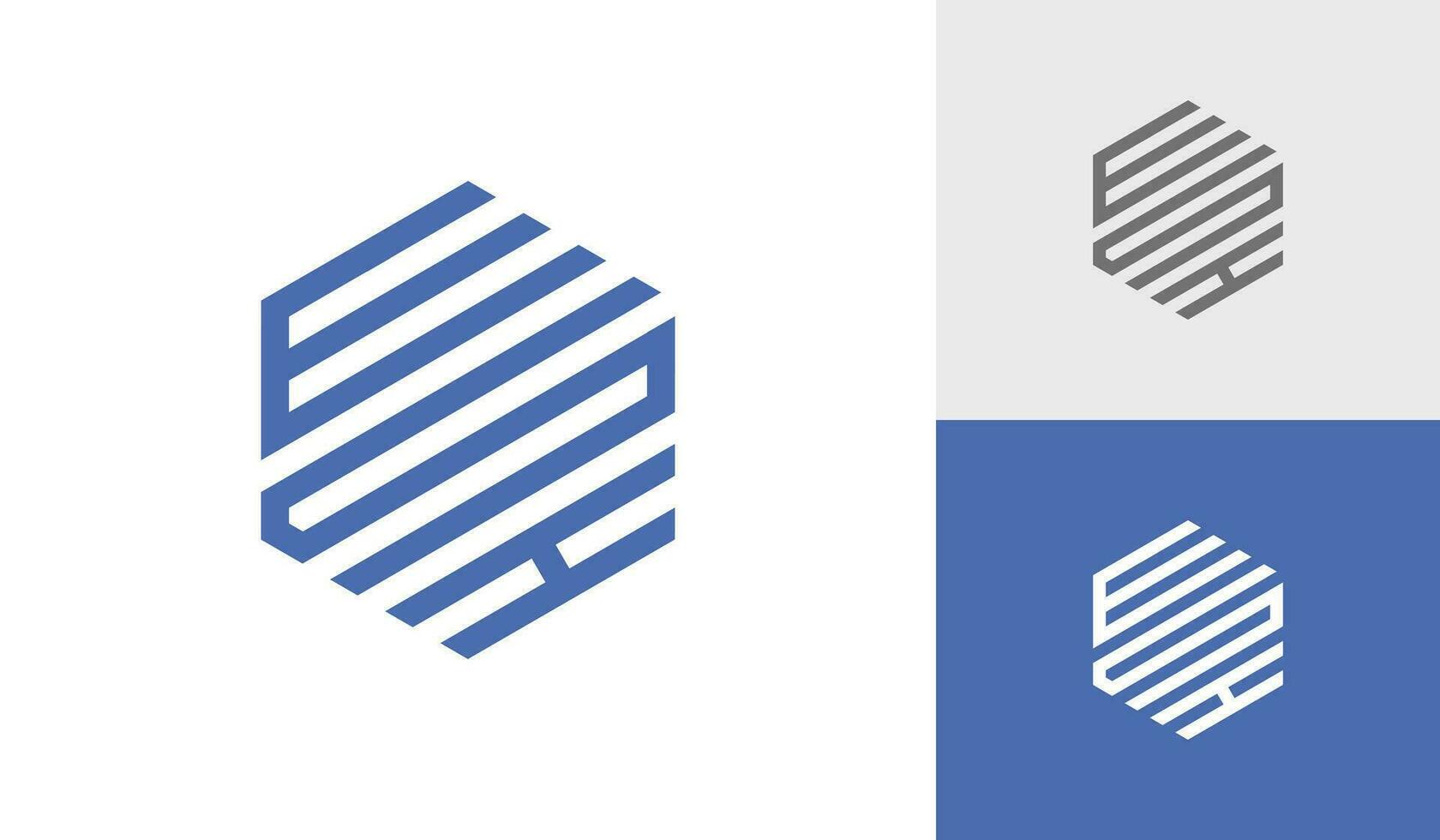 Letter ESH initial hexagon monogram logo design vector