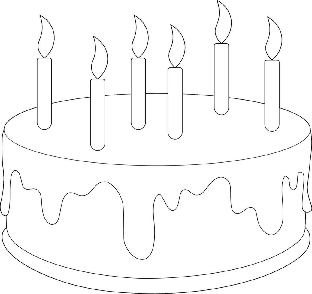 Birthday Cake coloring page vector