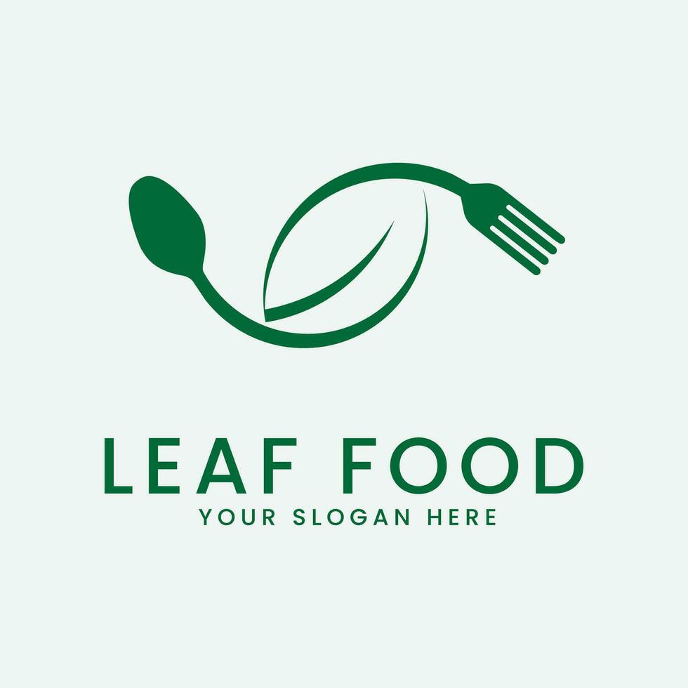 leaf food logo vector illustration design