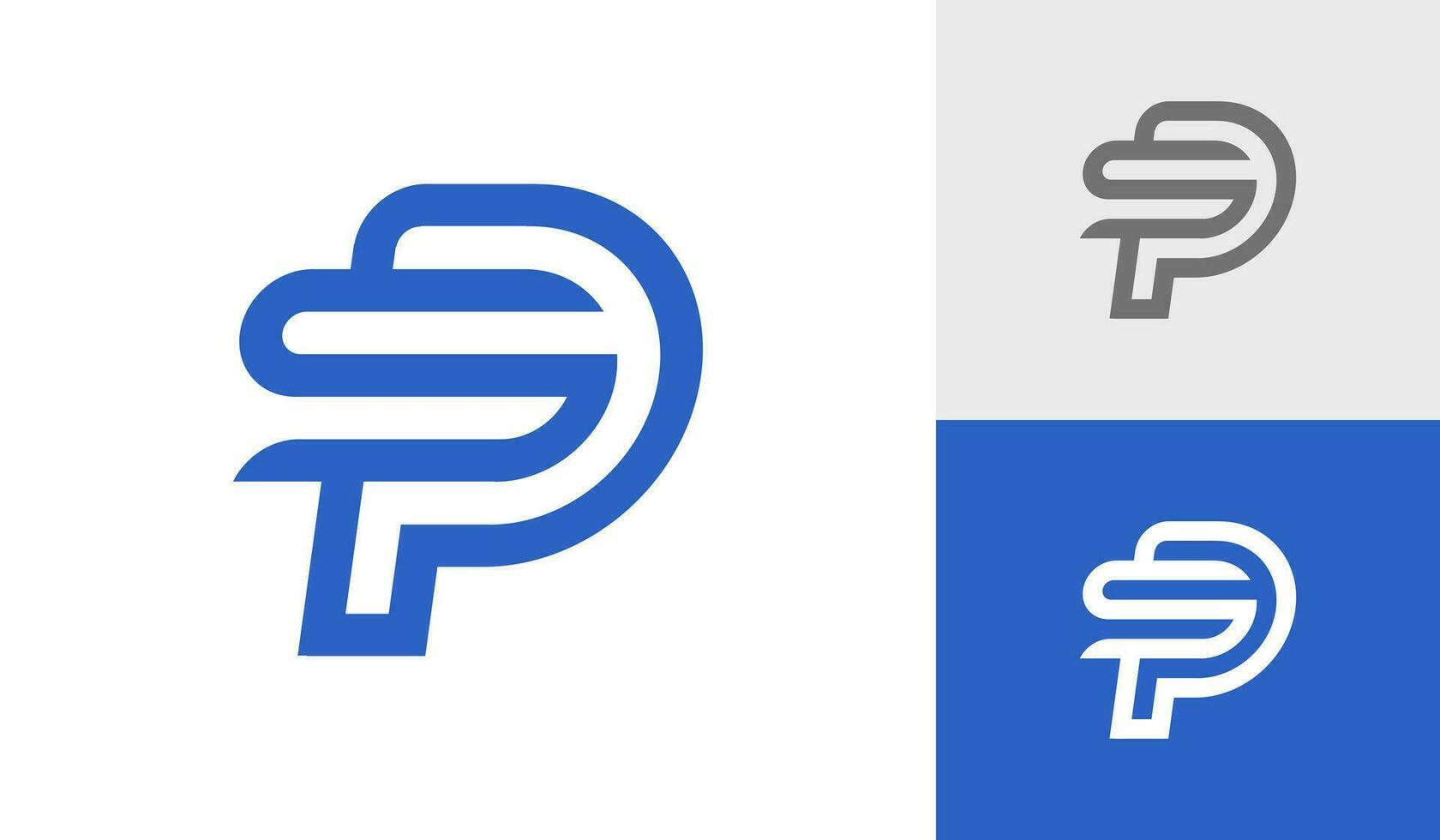 Letter PS or SP initial monogram logo design vector
