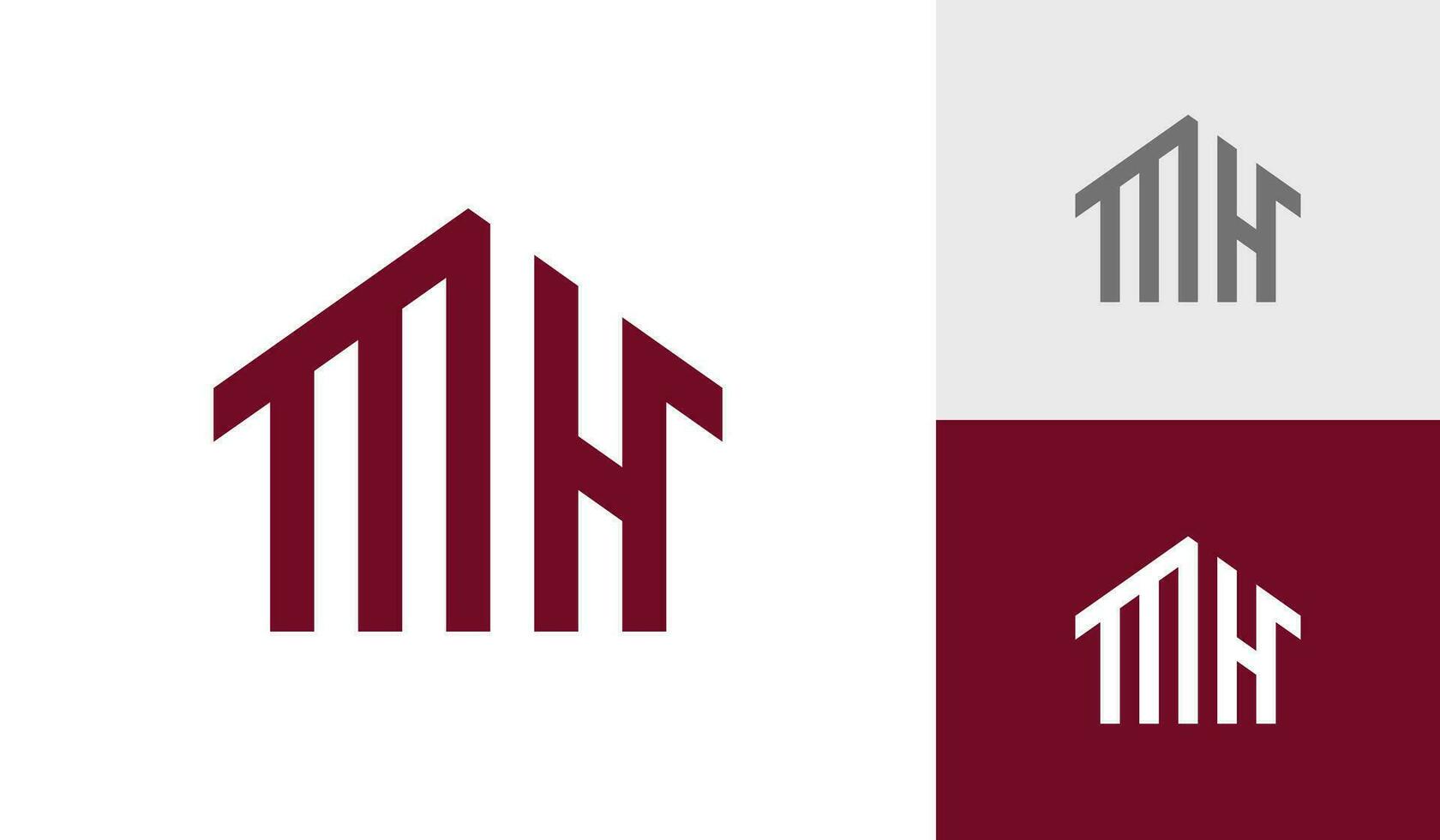 Letter MH house initial monogram logo design vector