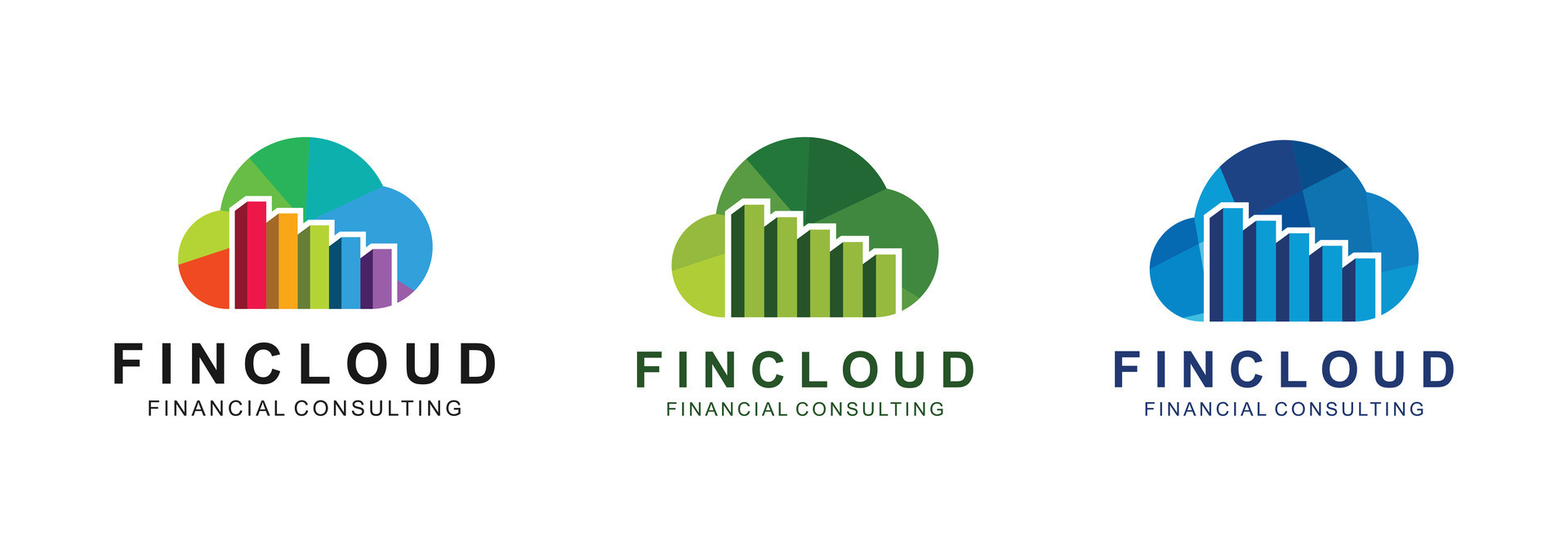 financial cloud service logo design template. the concept combination