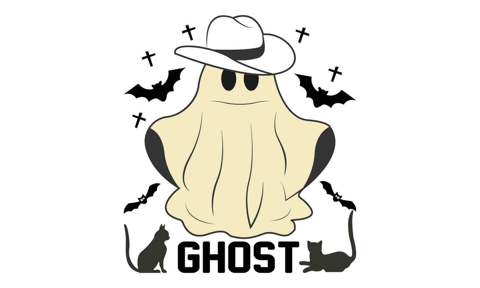 Halloween Ghost Graphic Clip Art Design, Ghost Illustration Design. vector