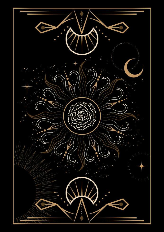 Magical Celestial Interstellar Frame Illustration vector