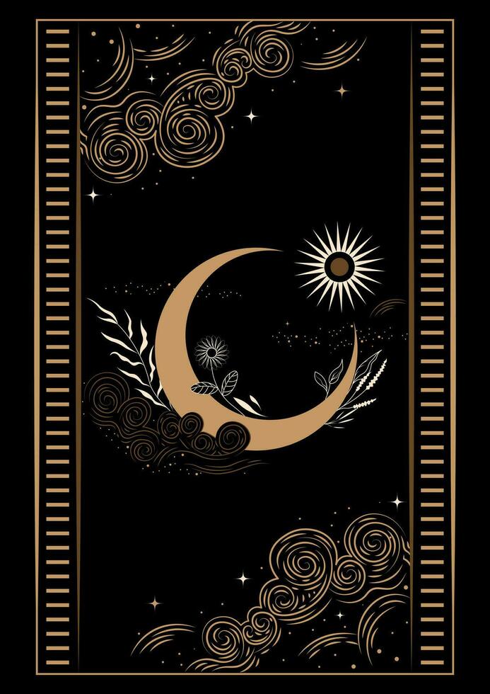 Magical Celestial Interstellar Frame Illustration vector