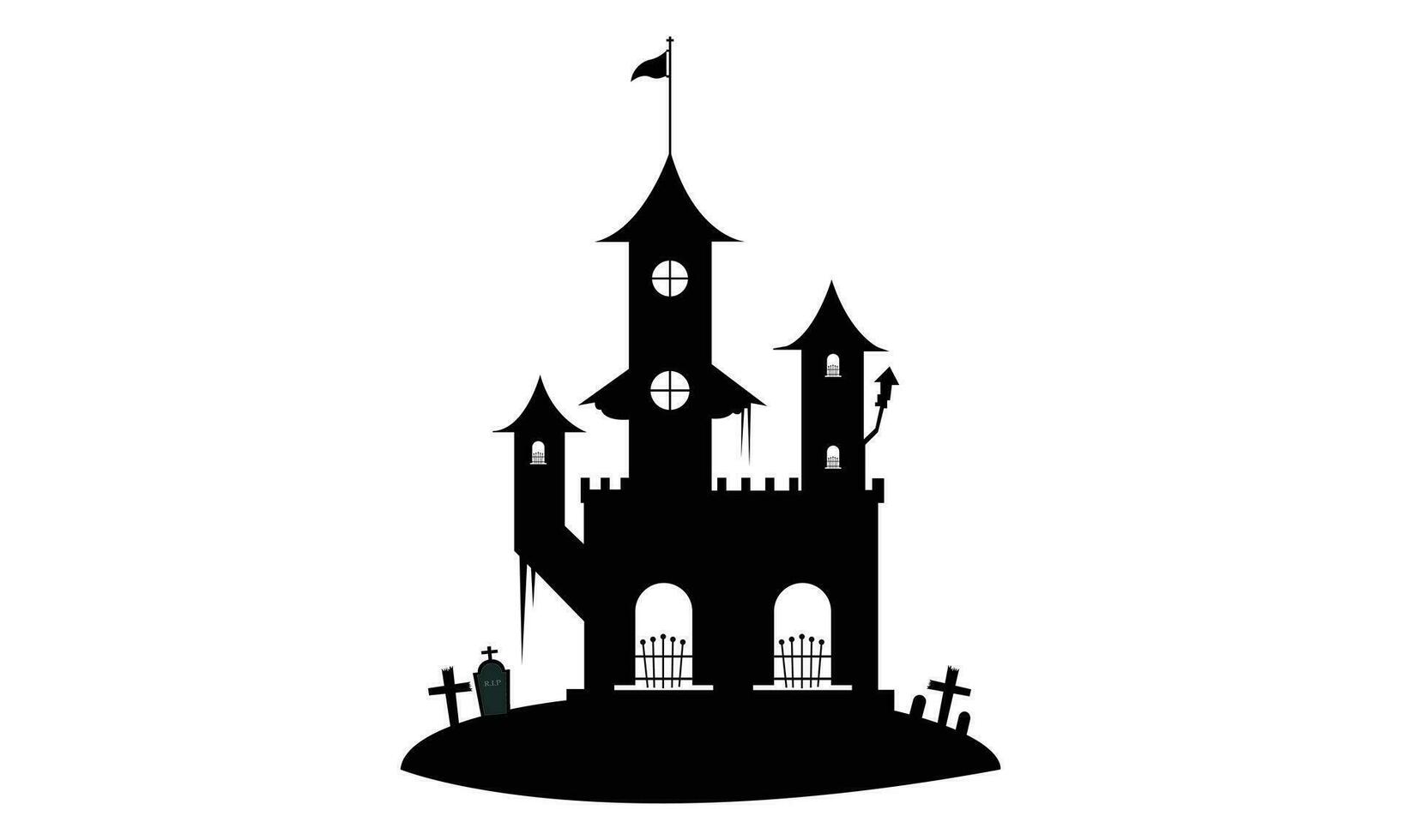 Halloween House Graphic Creepy Clip Art Design. vector