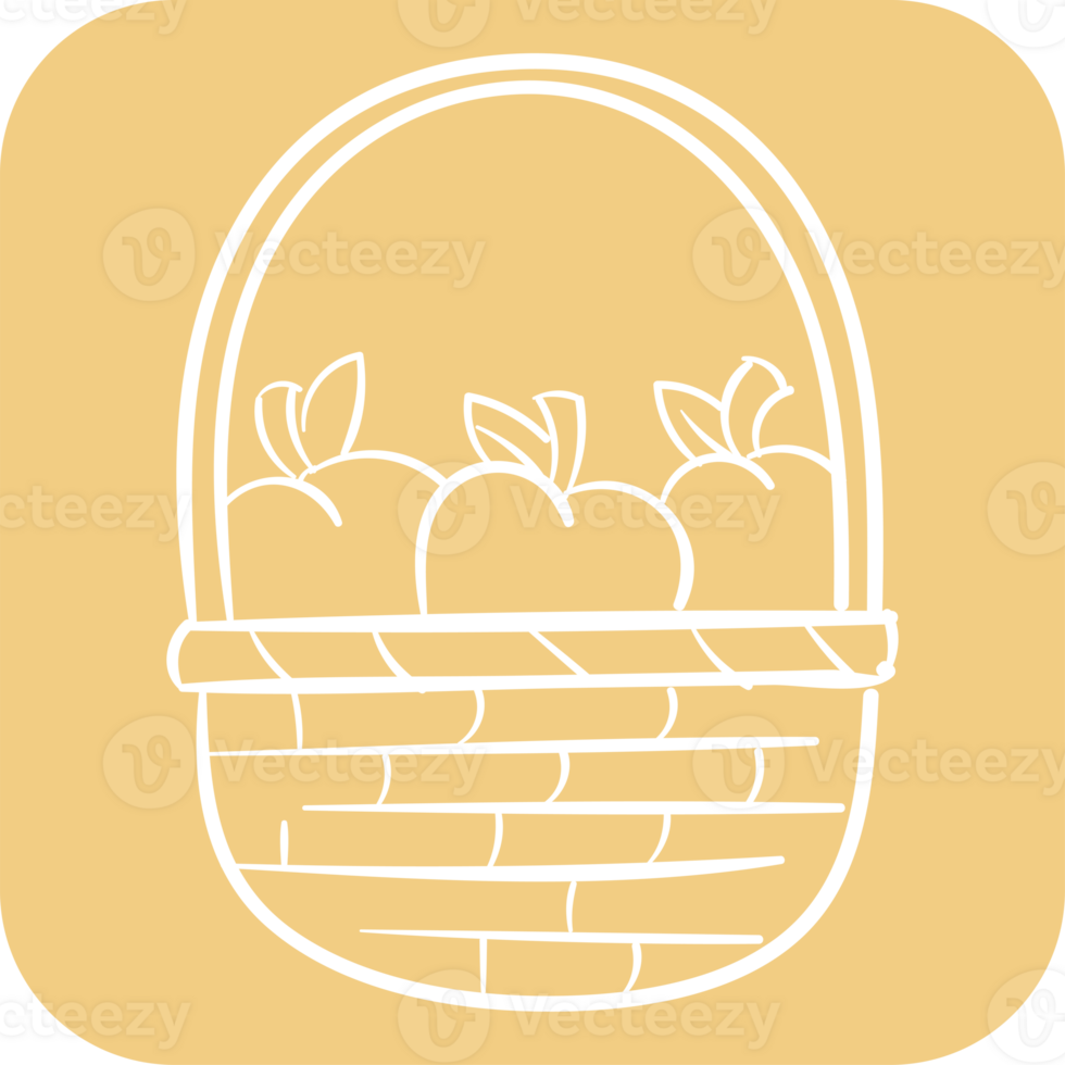 Apples basket icon for decoration and design. png