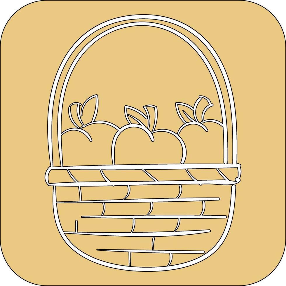 Apples basket icon for decoration and design. vector