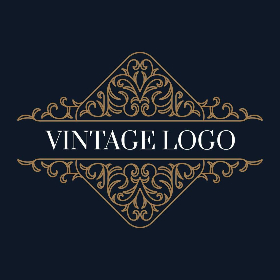 Vintage luxury ornamental logo with floral ornament. - Vector. vector