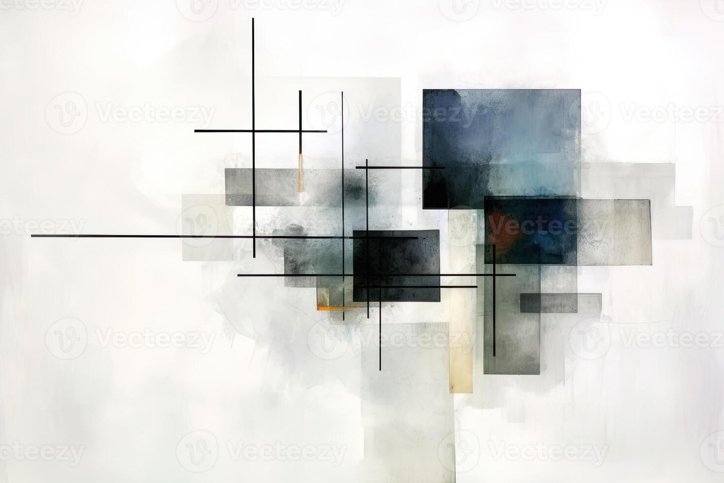 Embrace minimalism and simplicity, using clean lines and sparse elements to convey a sense of calm and clarity in the abstract composition. photo