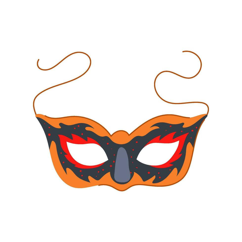 face carnival mask cartoon vector illustration