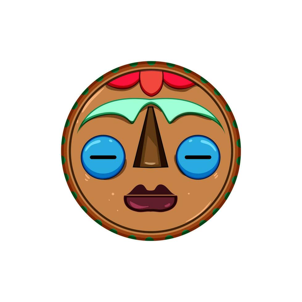 african tribal mask cartoon vector illustration