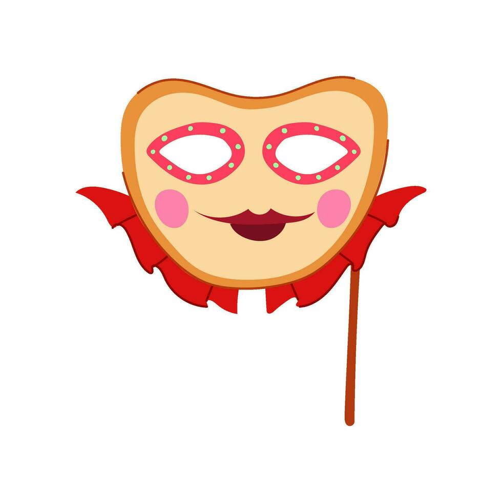 Ilustración de vector de dibujos animados de máscara de carnaval de fiesta