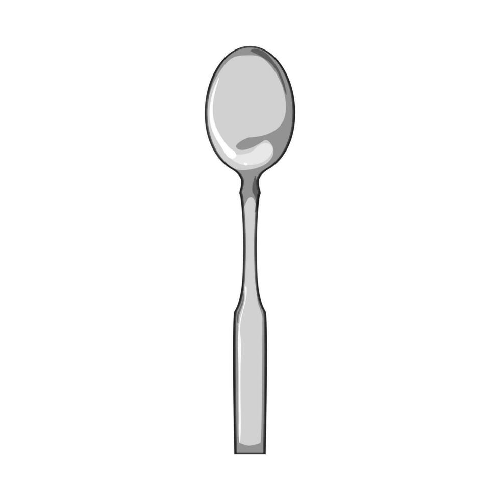 steel tea spoon cartoon vector illustration