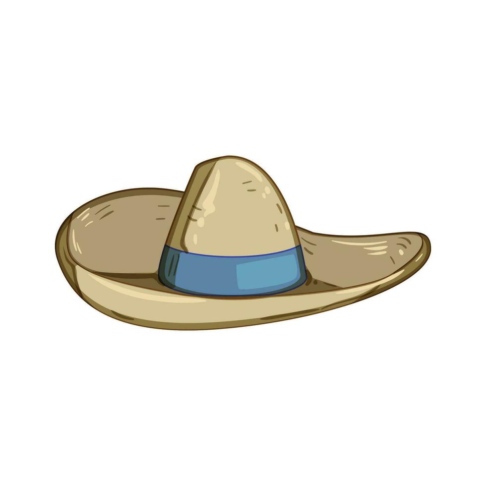 hat sombrero cartoon vector illustration