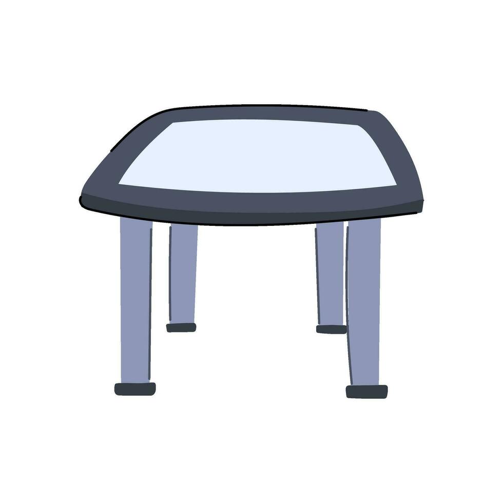 desk glass table cartoon vector illustration