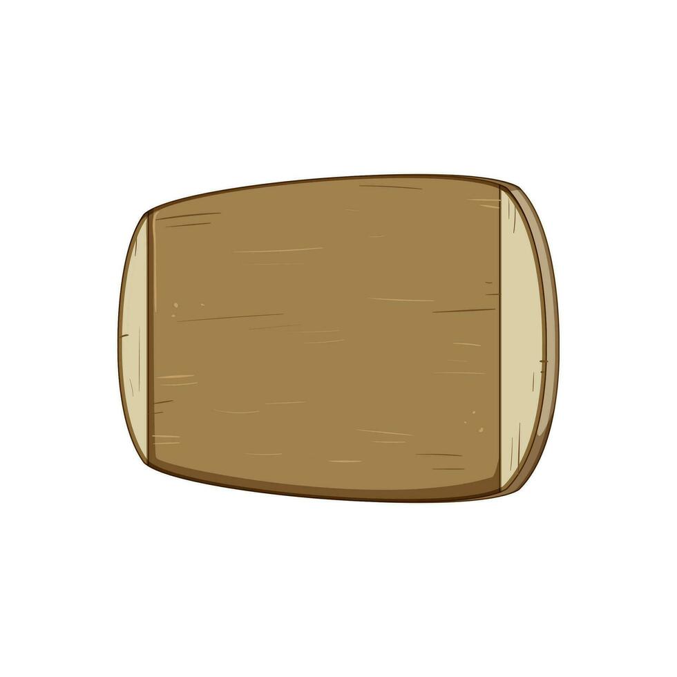 wood chopping board cartoon vector illustration