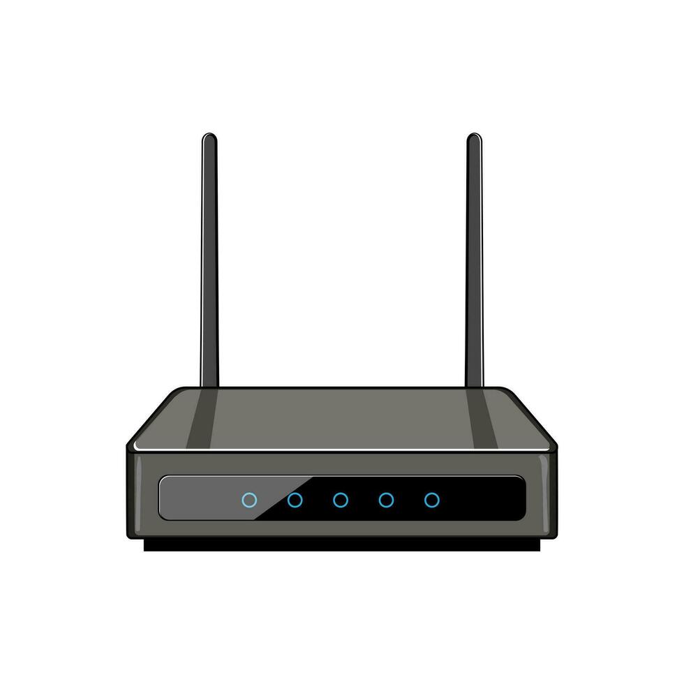 wireless router cartoon vector illustration