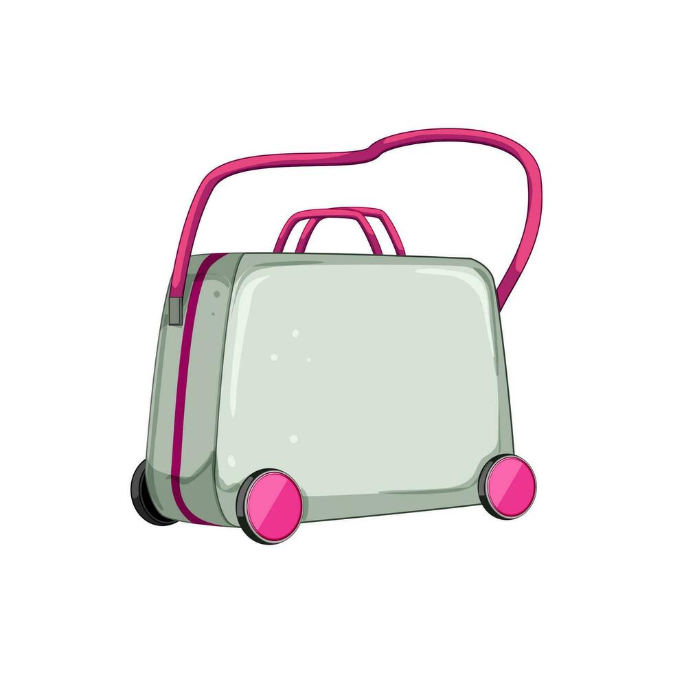 family kid luggage cartoon vector illustration