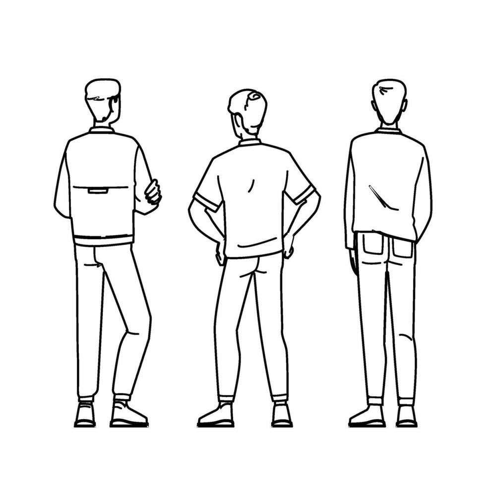 male man back vector