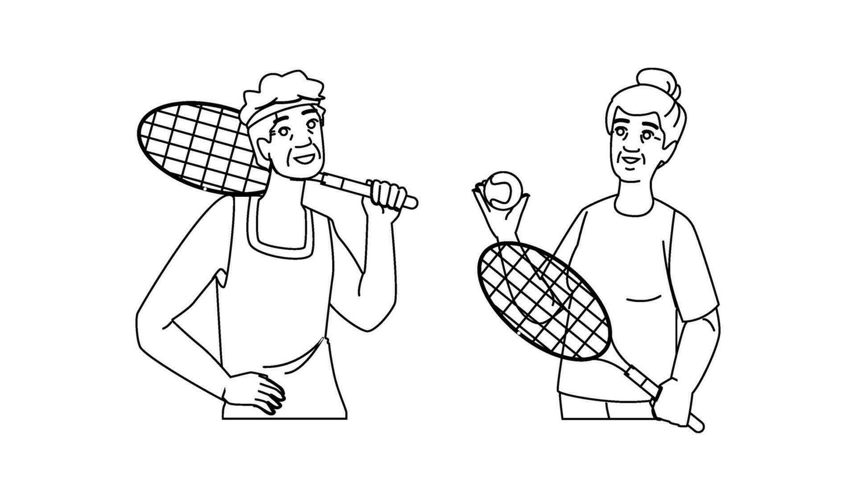 exercise senior tennis vector