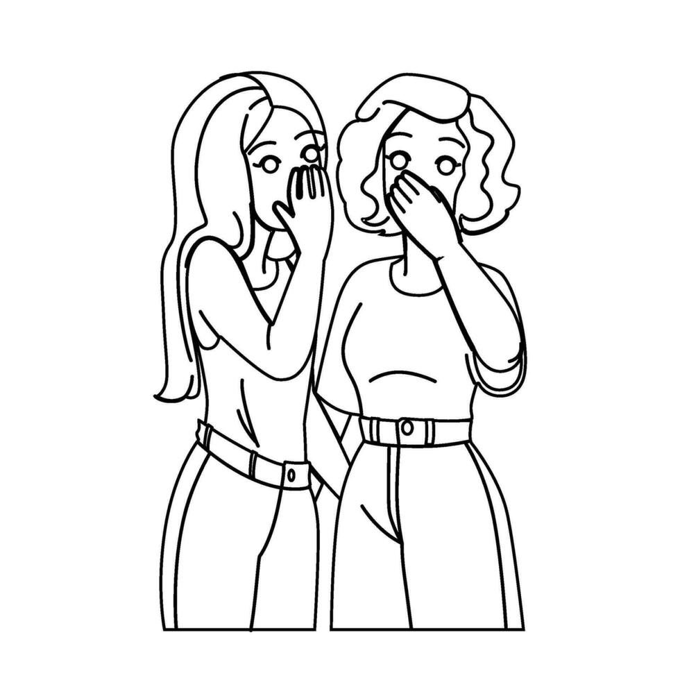 female whispering woman vector