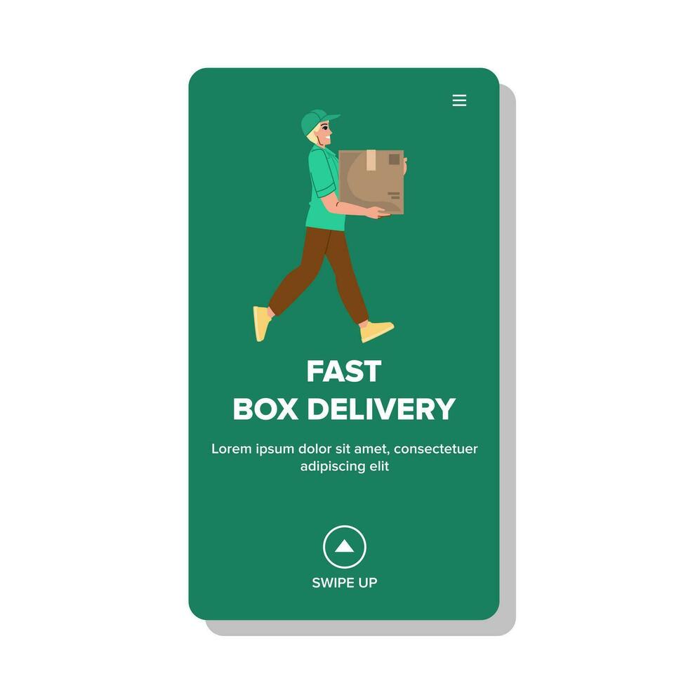 deliver fast box delivery vector