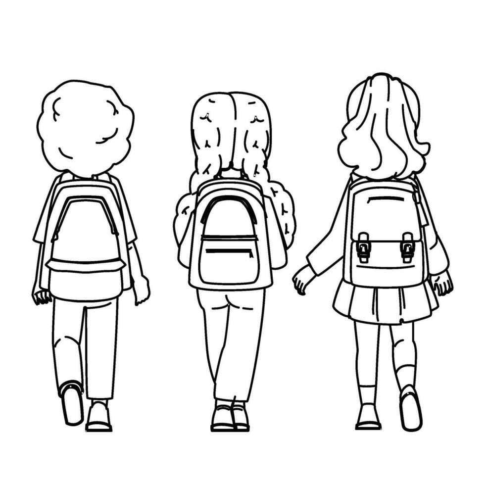 bag kid back backpack vector