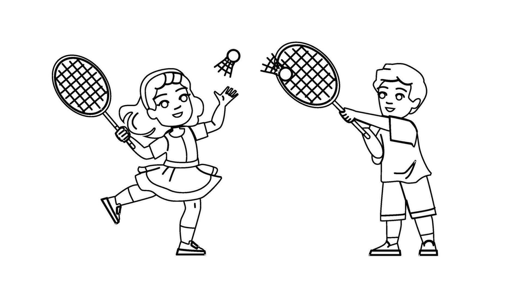 bádminton niño vector