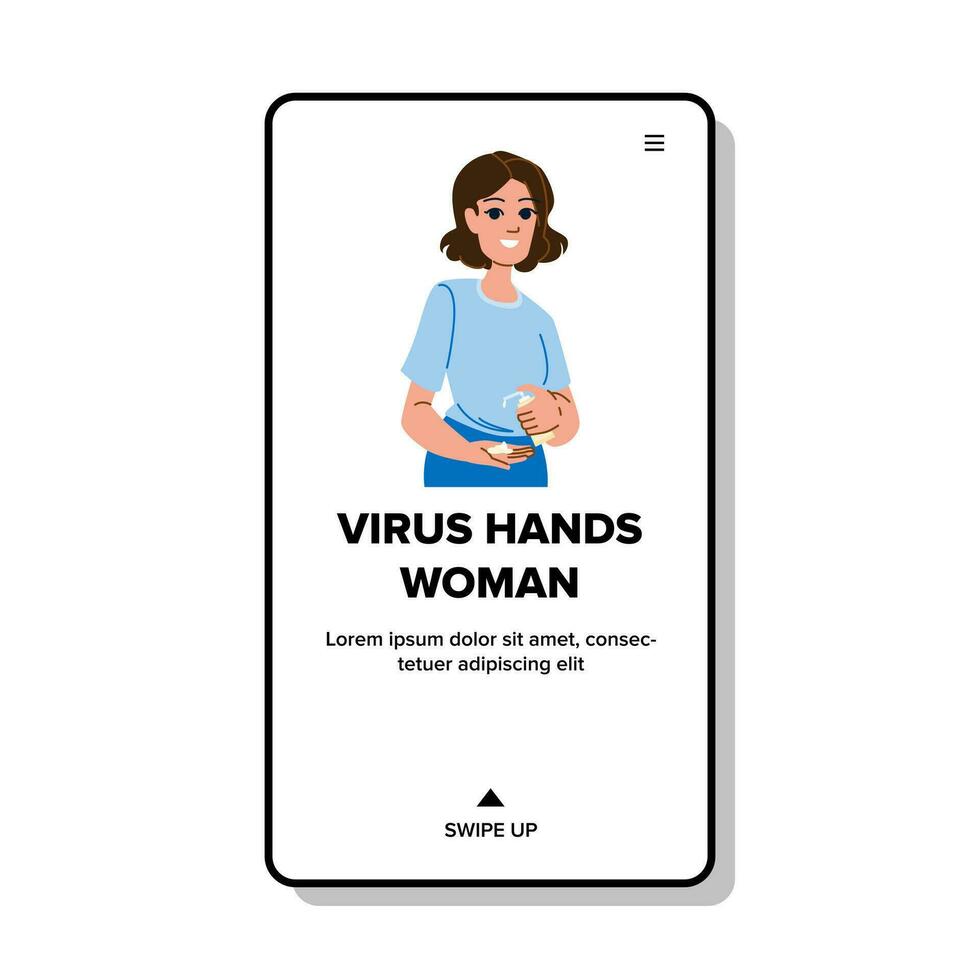 wash virus hands woman vector