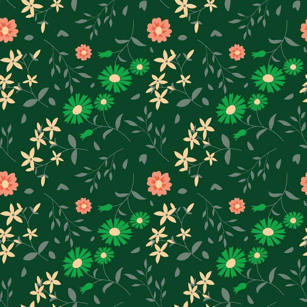 Floral pattern in seamless style. vector