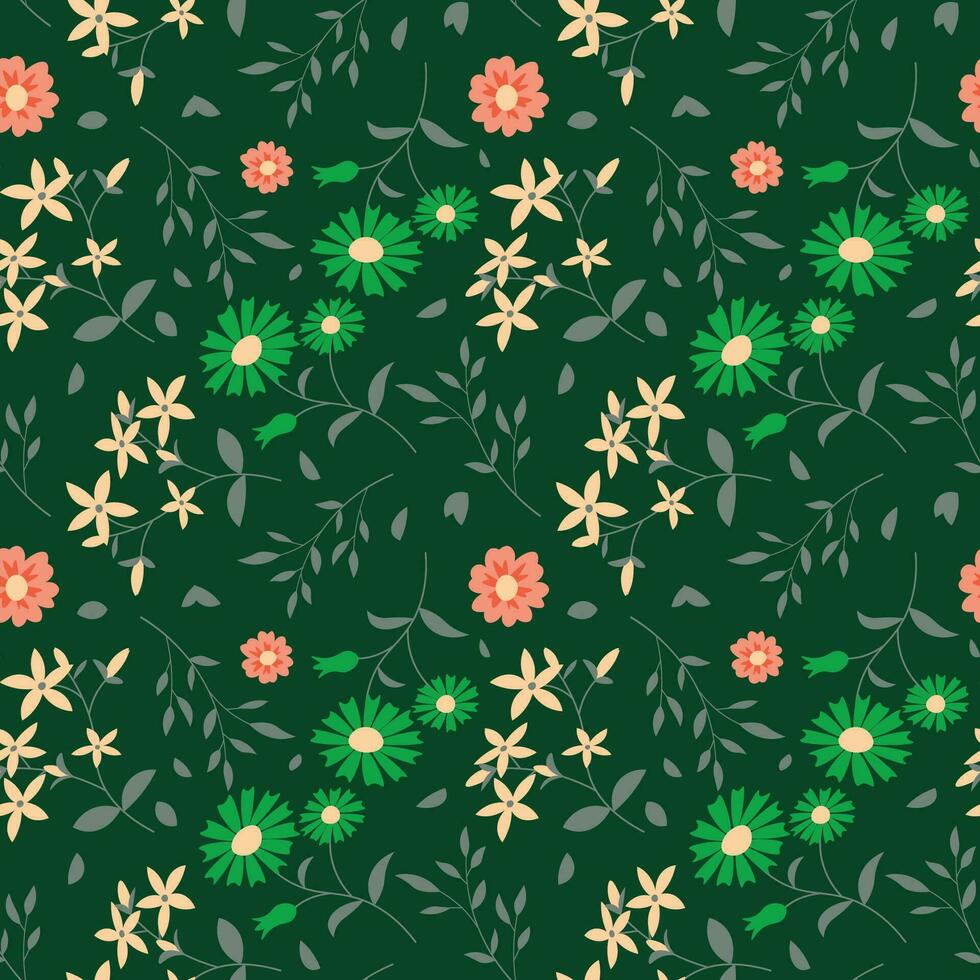 Floral pattern in seamless style. vector