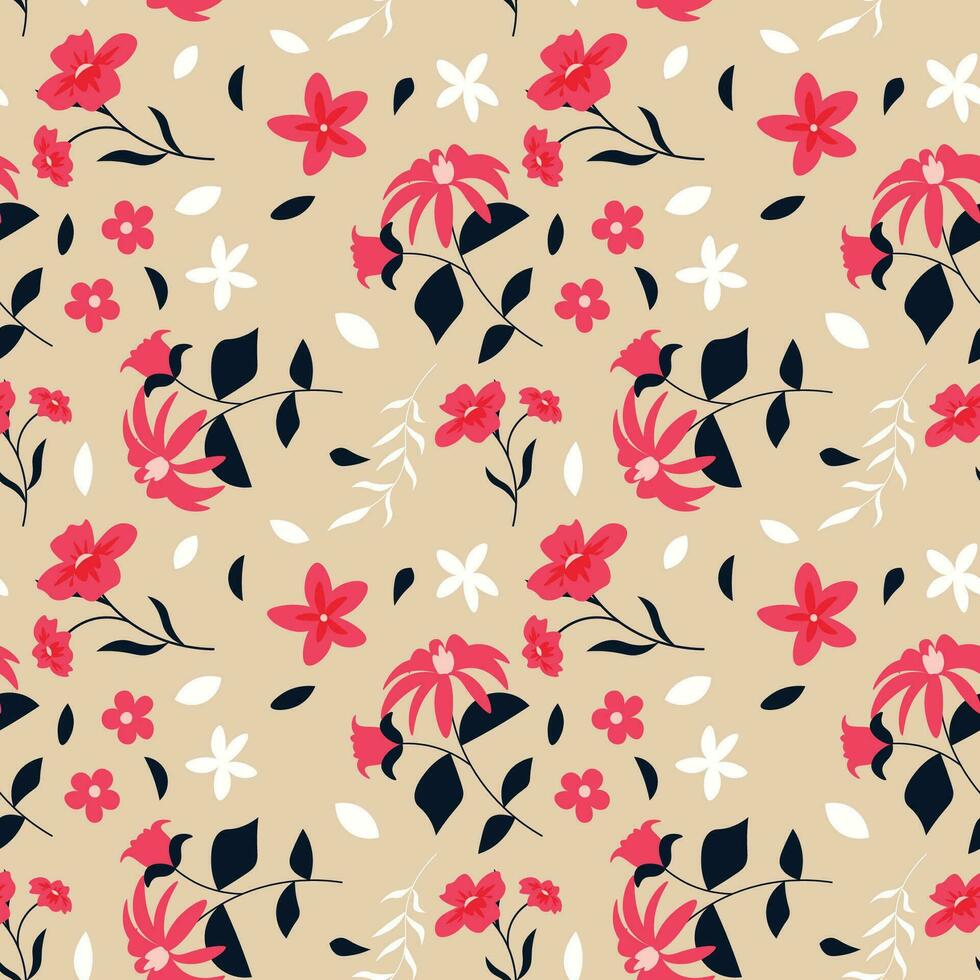 Floral pattern in seamless style. vector