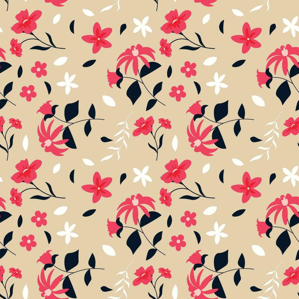 Floral pattern in seamless style. vector