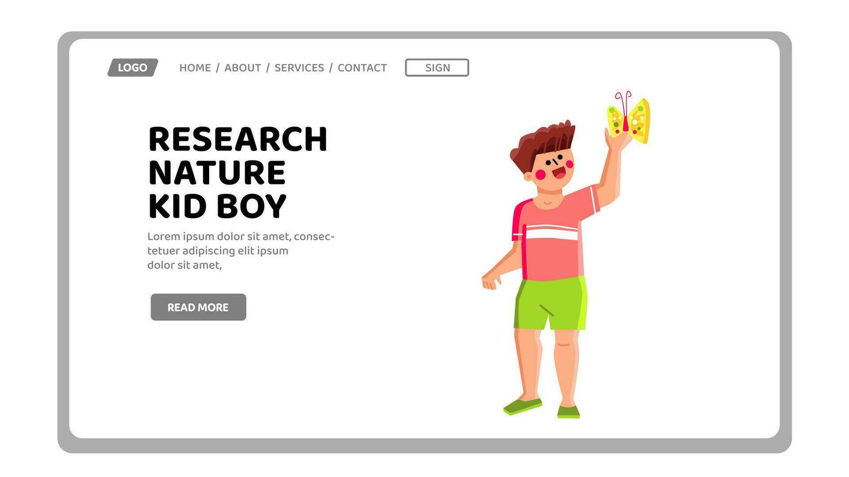 girl research nature kid boy vector