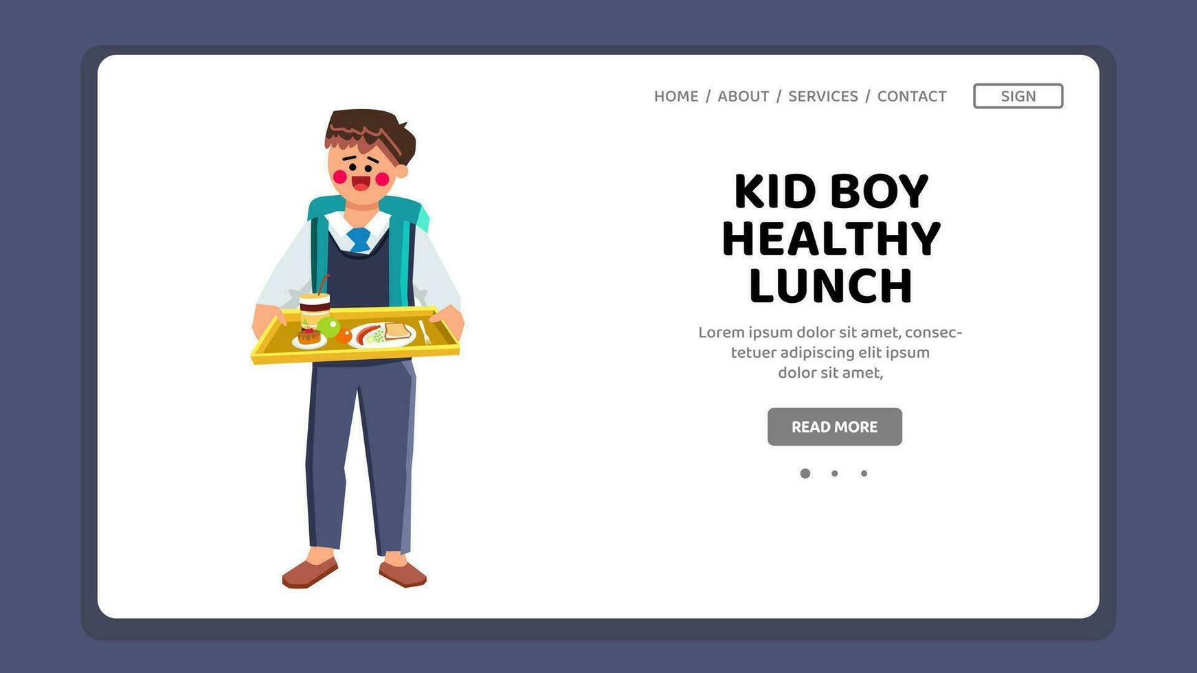 girl kid boy healthy lunch vector