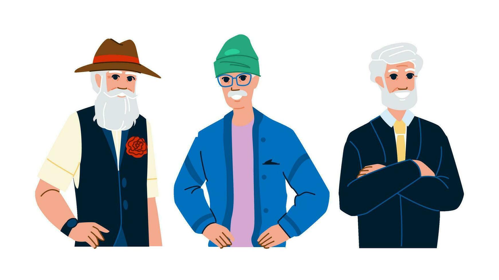 happy senior man fashion vector