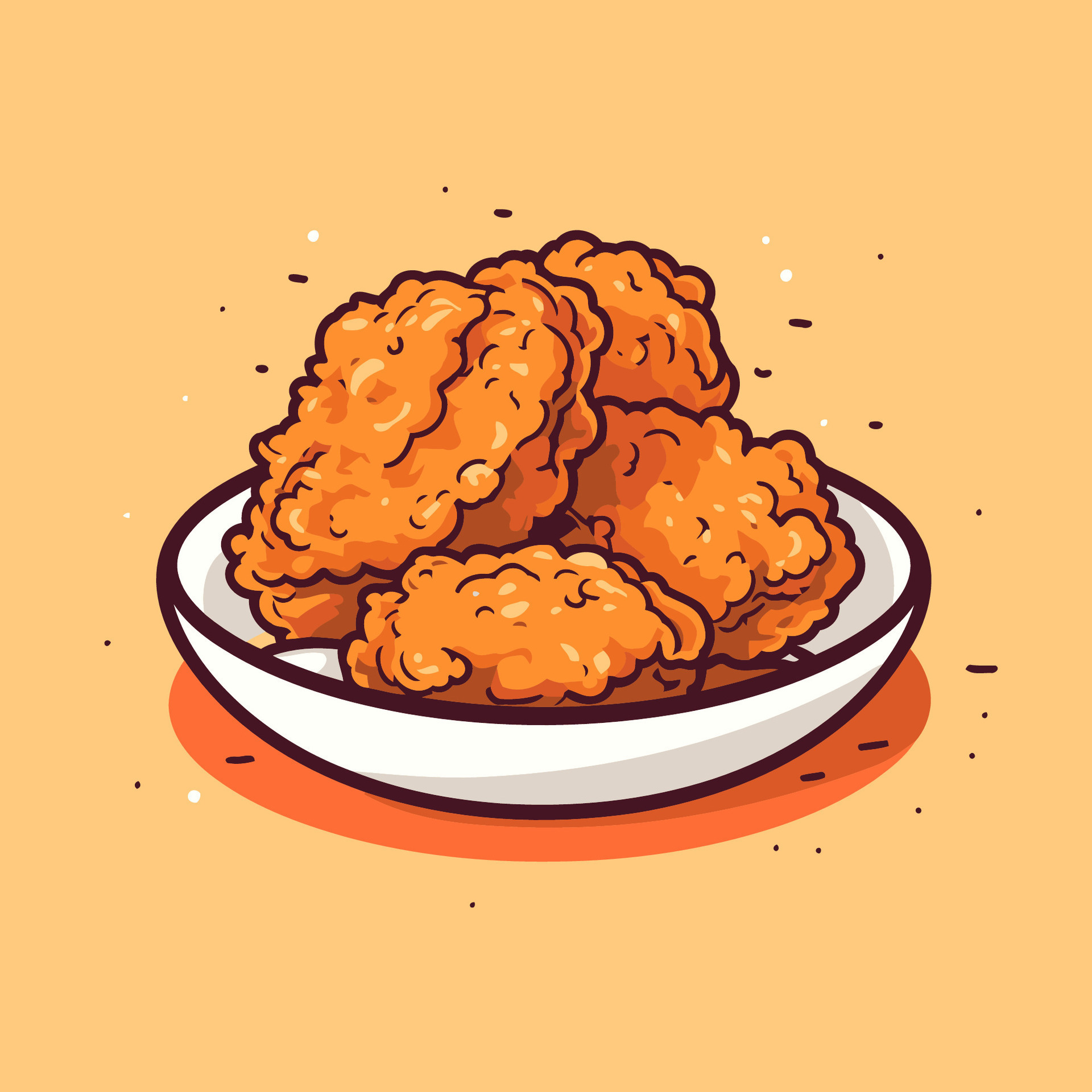 Fried Chicken Nuggets On A Plate Vector Illustration In Cartoon Style real-good-foods-low-carb-chicken-nuggets-20-oz-bag-frozen-walmart