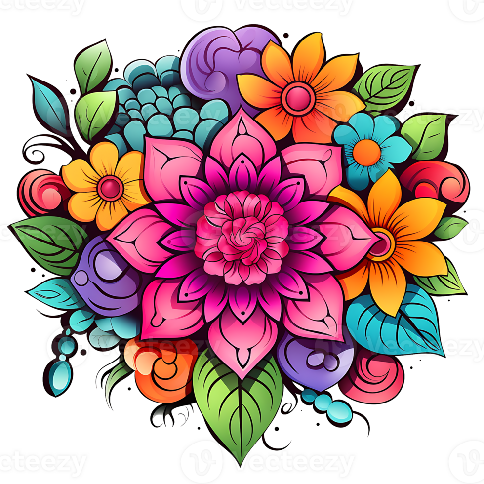 volwassen mandala kleur Pagina's ontwerp, ai gegenereerd png