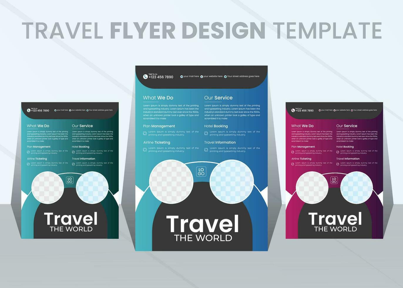 Vector editable modern tour sale flyer poster magazine cover template suitable for travel agency