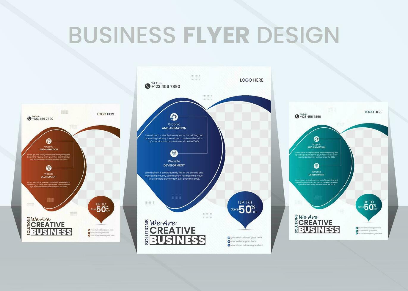 Vector modern business flyer design template