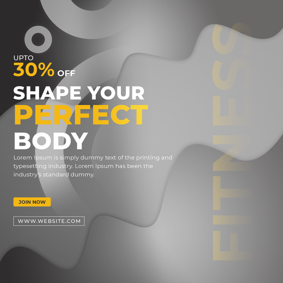 PSD shape your perfect bodygym and fitness center promotional social media post design