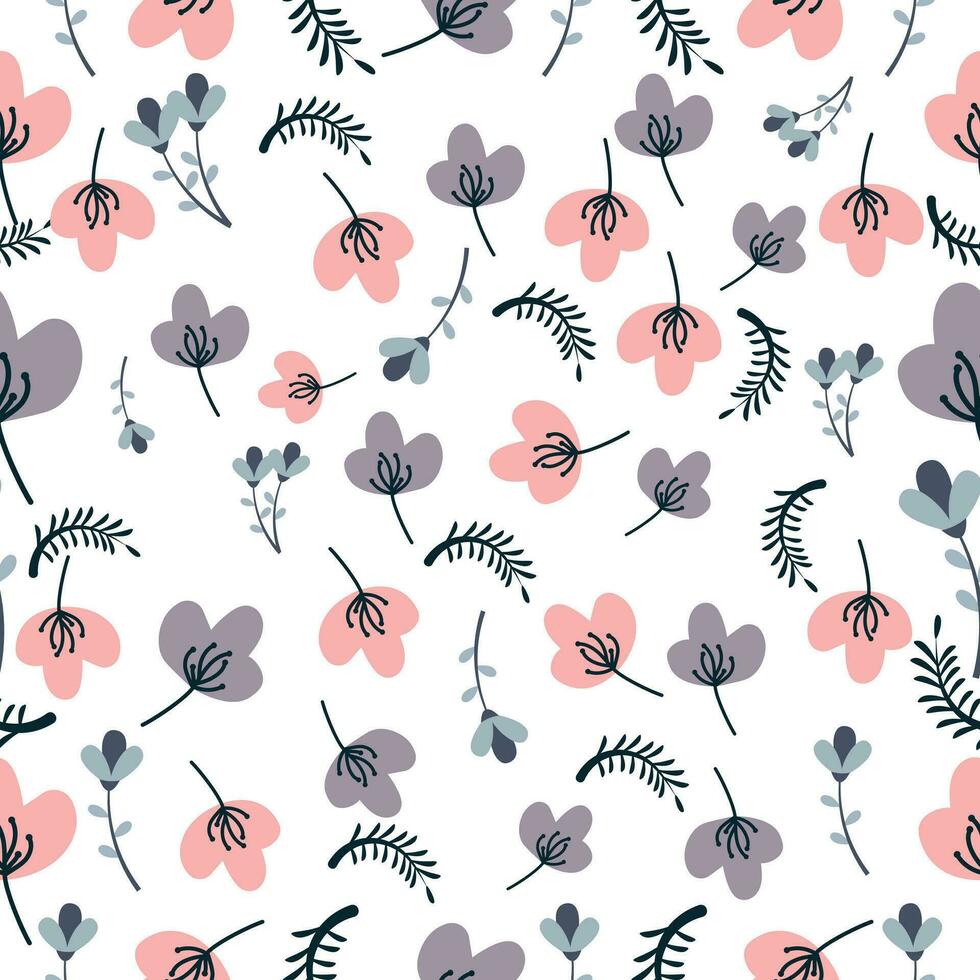 Beautiful seamless vintage floral pattern with flower and leaf. vector texture. Trend print for textiles and wallpaper.