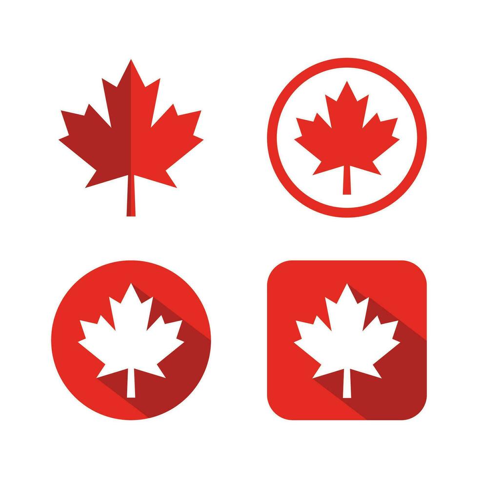 Canadian Maple Leaf flat icon. Illustration of canada red leaf icon design vector